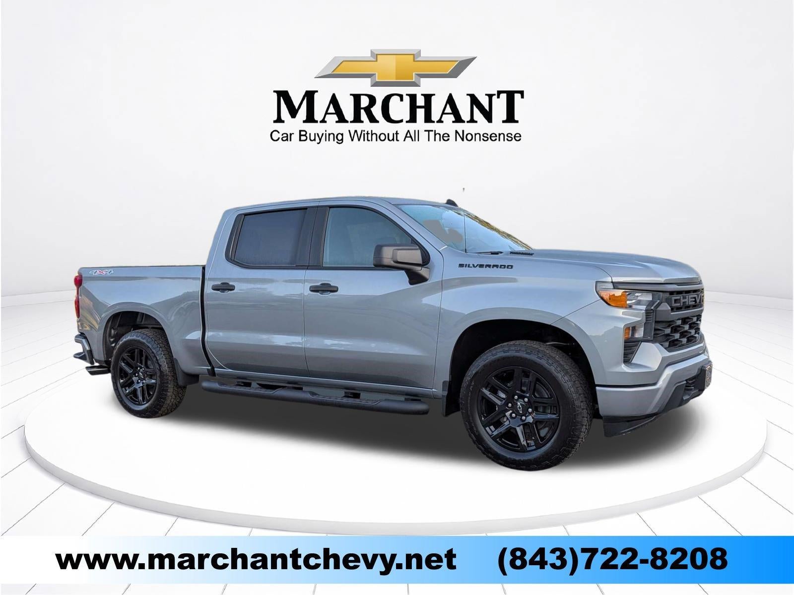 2026 Chevrolet Silverado 1500 Custom in Sterling Gray Metallic — front three-quarter view