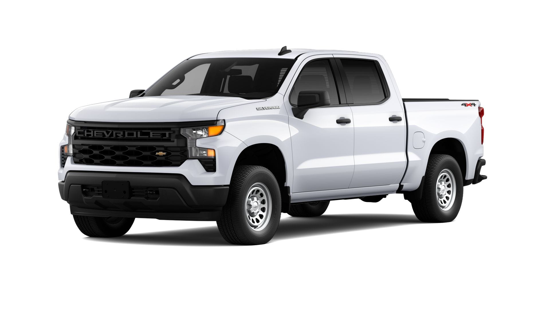 2026 Chevrolet Silverado 1500 WT in Summit White — front three-quarter view