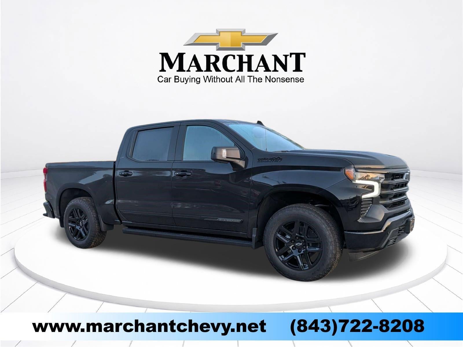 2026 Chevrolet Silverado 1500 High Country in Black — front three-quarter view