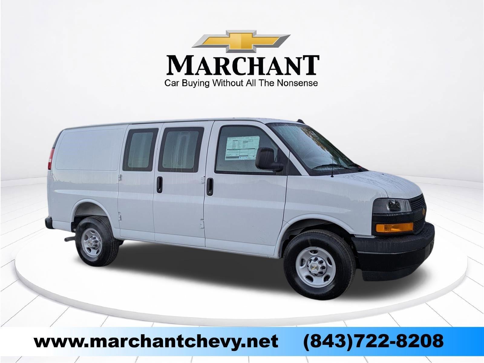 2025 Chevrolet Express Cargo Base in Summit White — front three-quarter view