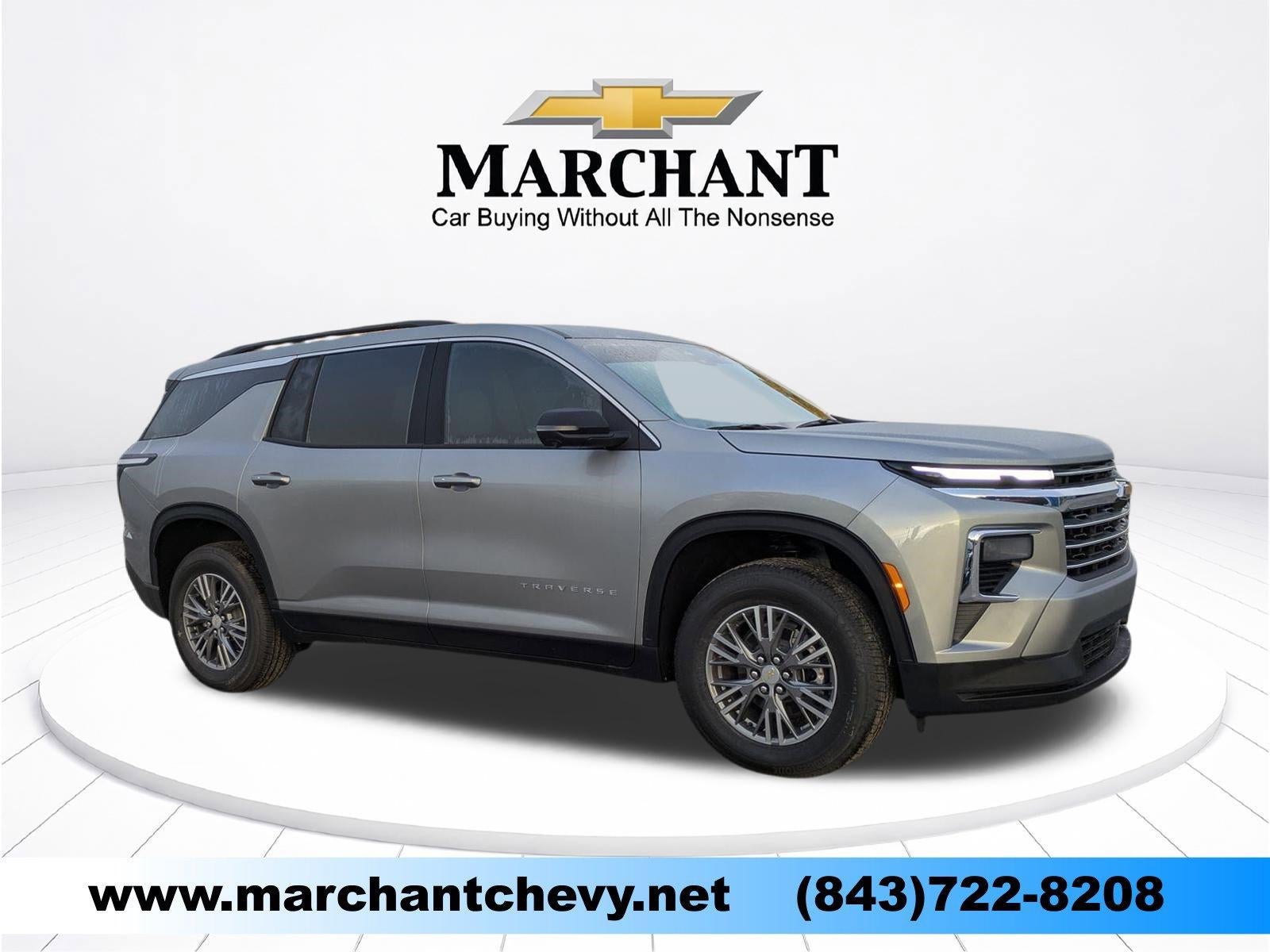 2026 Chevrolet Traverse LT in Sterling Gray Metallic — front three-quarter view