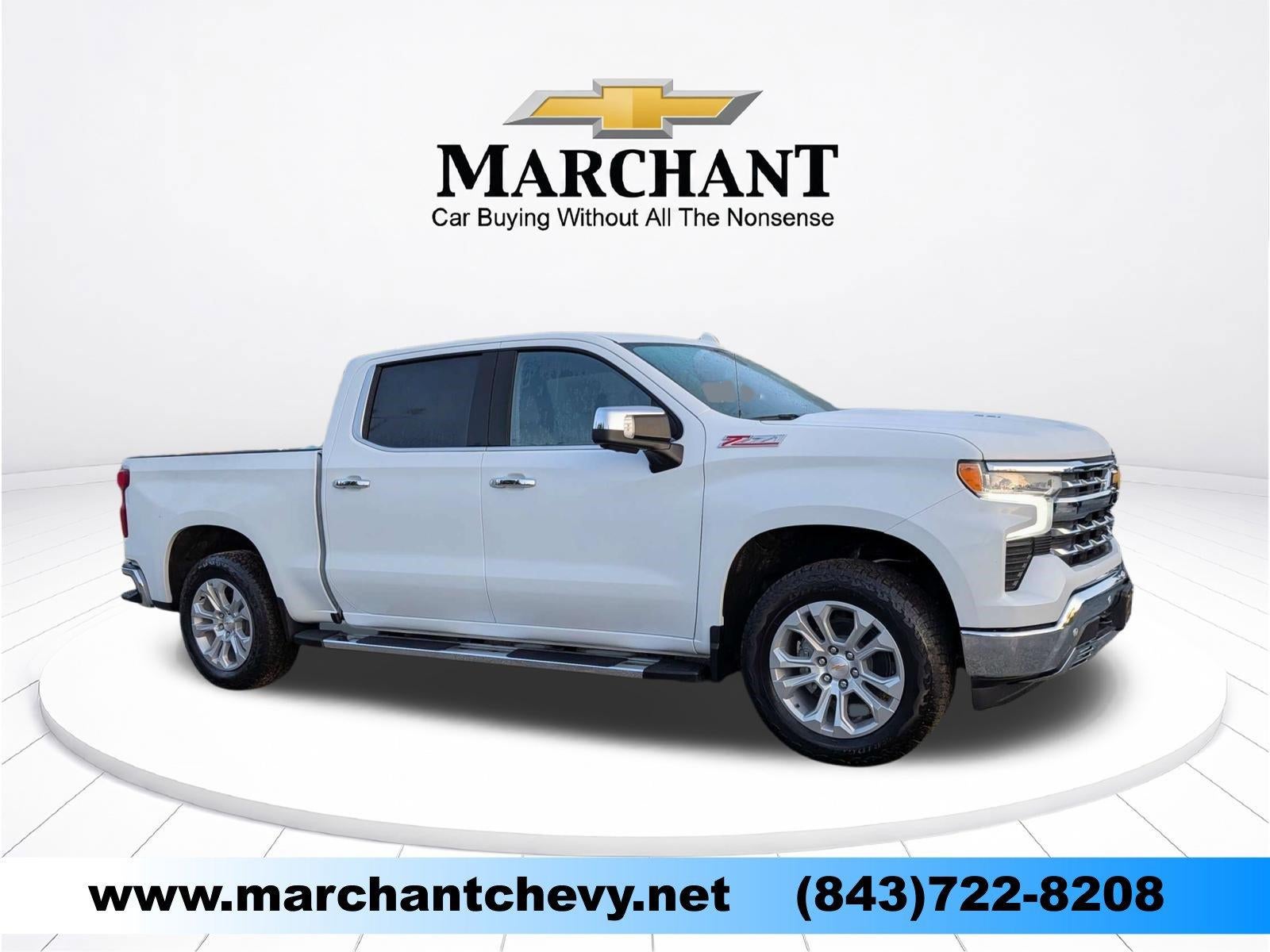 2026 Chevrolet Silverado 1500 LTZ in Polar White Tricoat — front three-quarter view