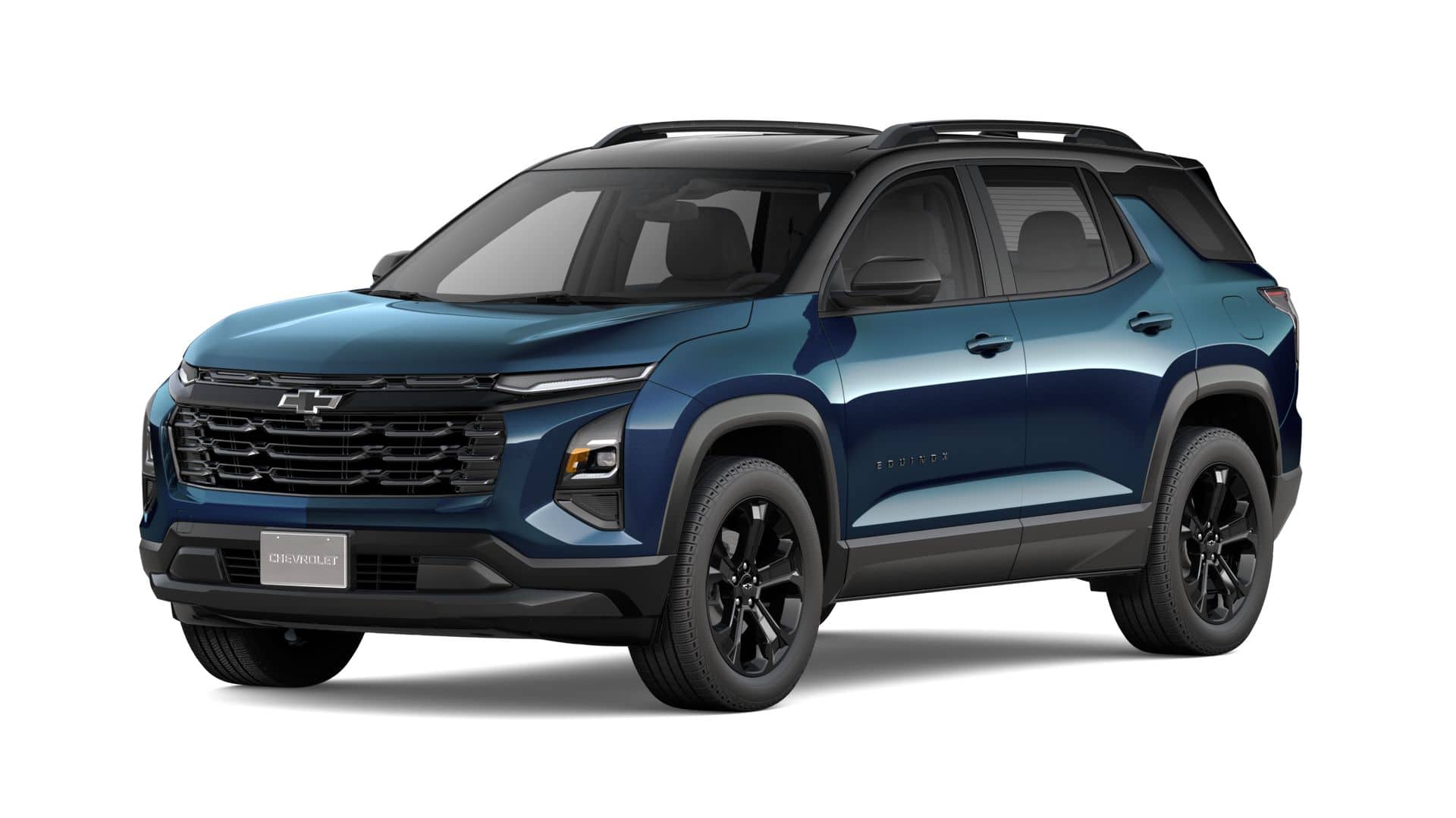 2027 Chevrolet Equinox FWD LT in Lakeshore Blue Metallic — front three-quarter view