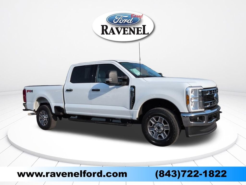 2025 Ford F-250SD XLT in Oxford White — front three-quarter view