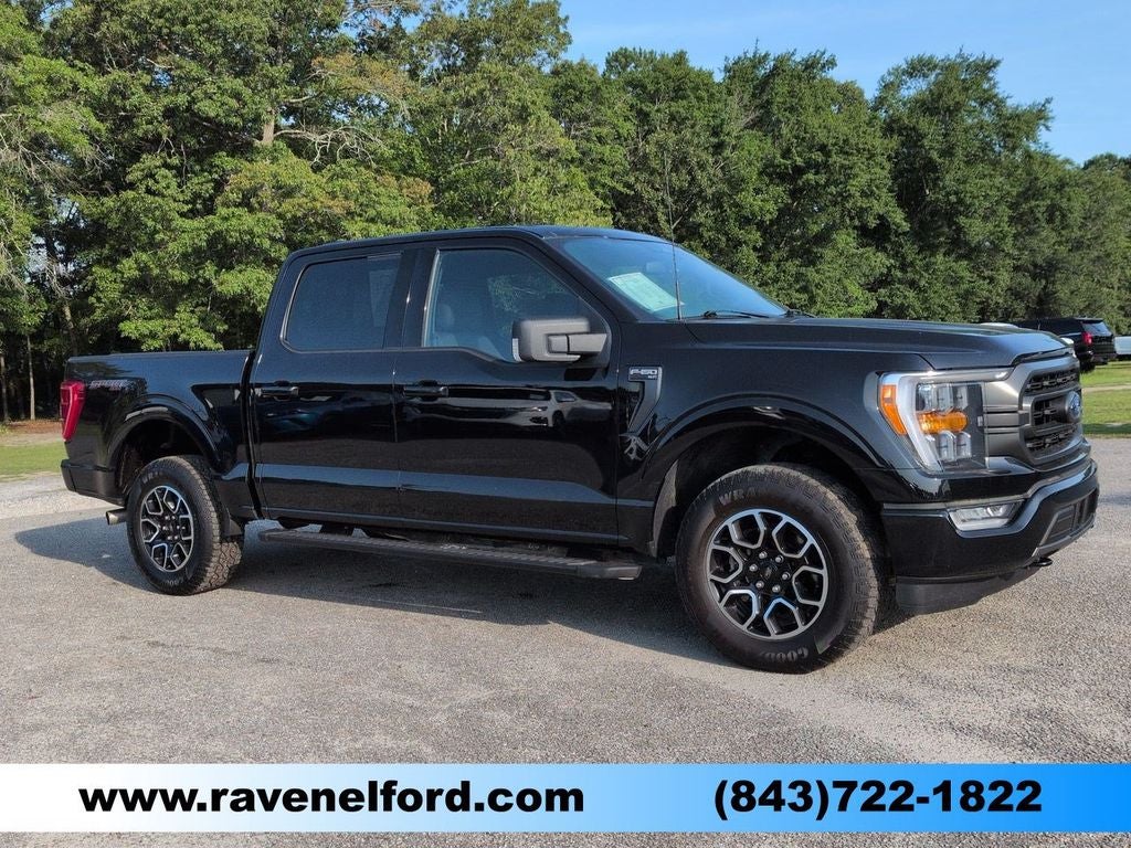 2022 Ford F-150 XLT in Black Metallic — front three-quarter view
